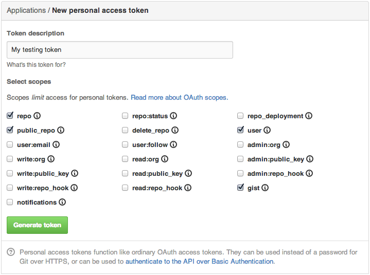 Personal Token selection