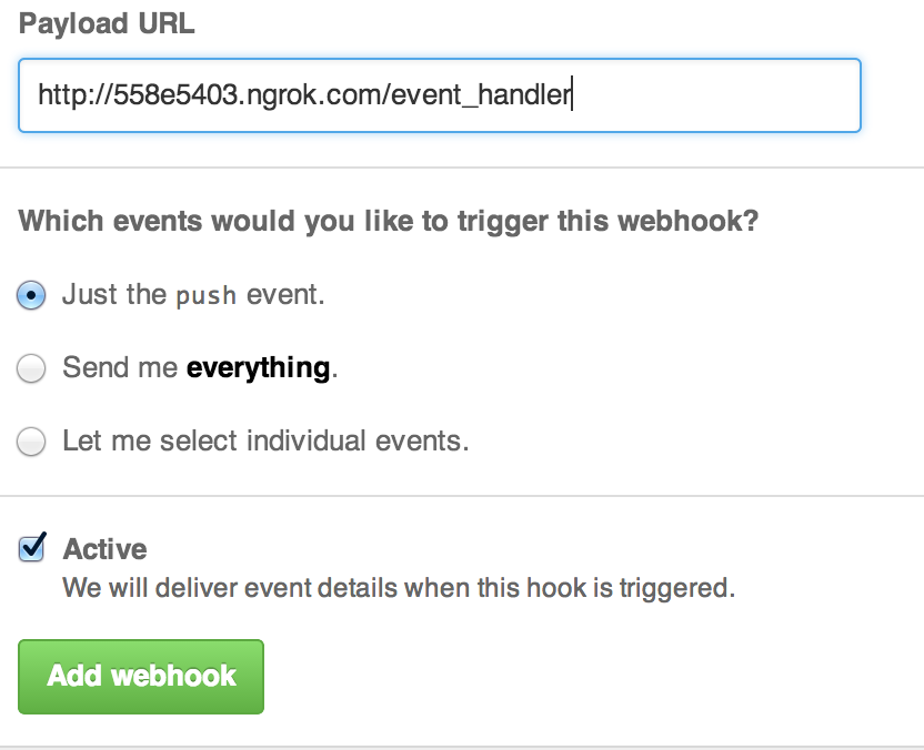 A new ngrok URL